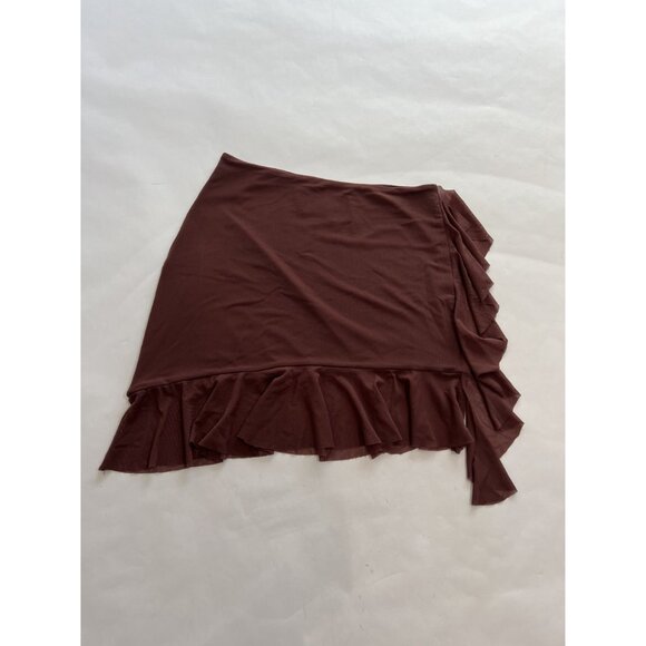 Hello Molly No Secrets Mesh Mini Skirt in Chocolate - Picture 3 of 6